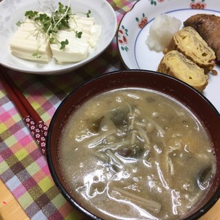 電子レンジ使用★簡単揚げなす風味噌汁